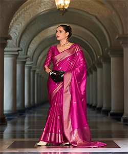 Pink Silk Partywear Saree