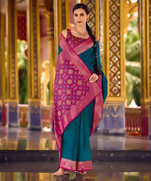 Blue Soft Silk Casual Wear Saree in fiji