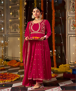 Pink Silk Anarkali Suit