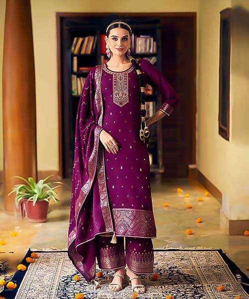 Purple  Muslin Party Wear Kurti