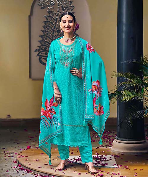 Sky Blue Georgette Casual Wear Kurti