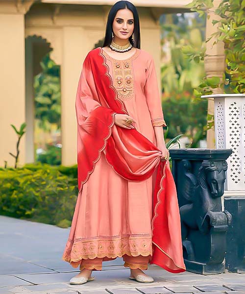 Pink  Viscose Jacquard  Casual Wear Salwar Kameez in europe