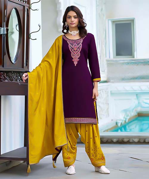 Violet Jam Silk Casual Wear Salwar Kameez in bulgaria