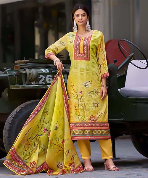 Green  Cotton Casual Wear Salwar Kameez