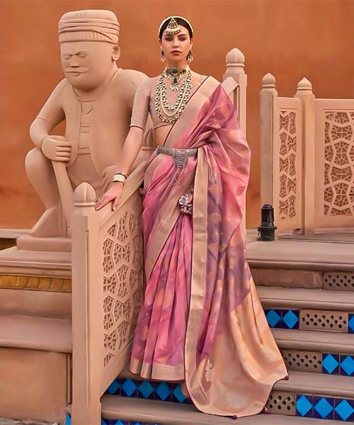 Pink  Organza Casual Wear Saree in ipswich