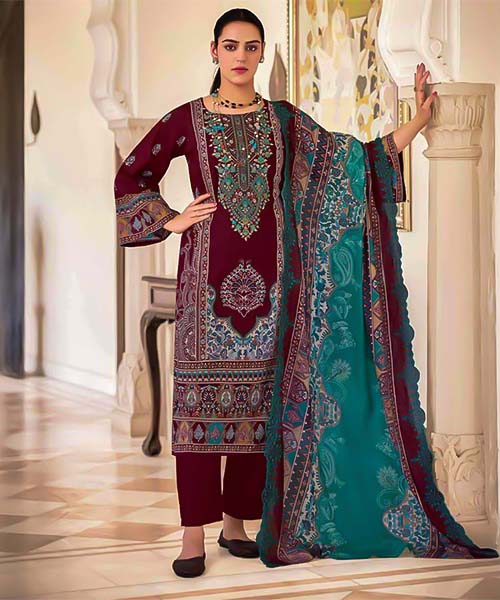 Red  Cotton Printed Salwar Kameez in bath