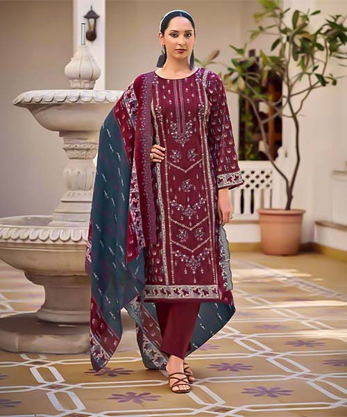 Red  Cotton Casual Wear Salwar Kameez in delhi