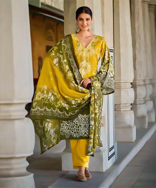 Yellow Cotton Printed Salwar Kameez in austin