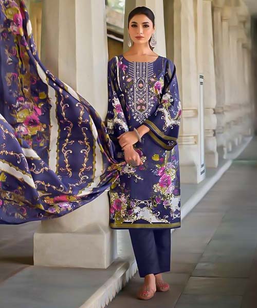 Violet Cotton Printed Salwar Kameez in austin