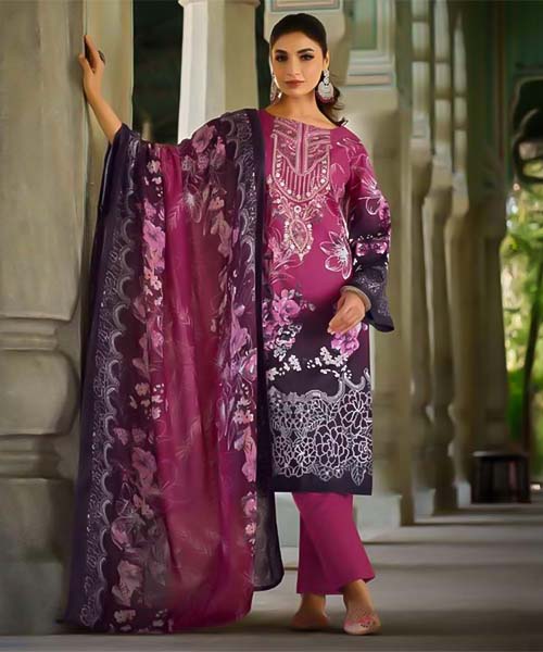Magenta  Cotton Printed Salwar Kameez in austin