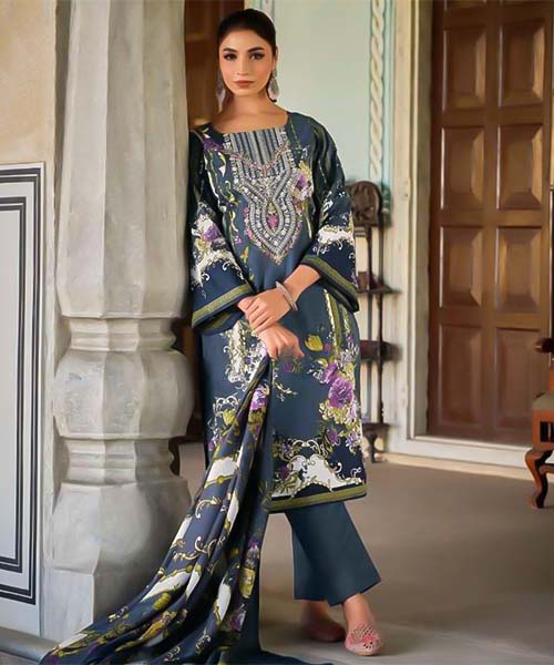 Blue Cotton Printed Salwar Kameez in austin