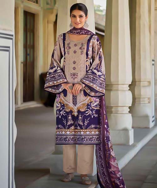 Purple Cotton Printed Salwar Kameez in austin