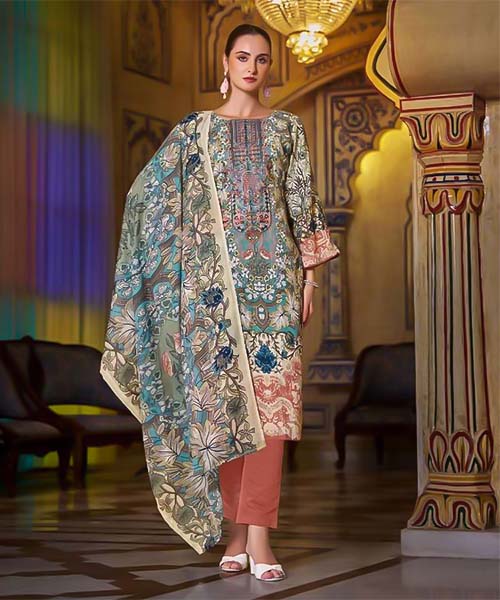 White  Cotton Printed Salwar Kameez in mumbai