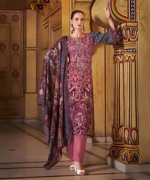 Pink  Cotton Printed Salwar Kameez in mumbai