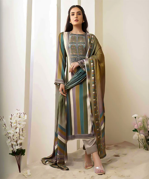 Green  Viscose Muslin Casual Wear Salwar Kameez in ipswich