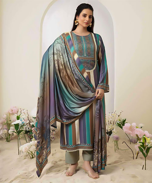 Green  Viscose Muslin Casual Wear Salwar Kameez in ipswich