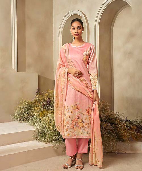 Pink Jam Satin Casual Wear Salwar Kameez