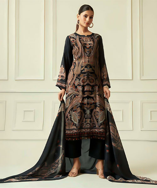 Black  Viscose Muslin Casual Wear Salwar Kameez in australia