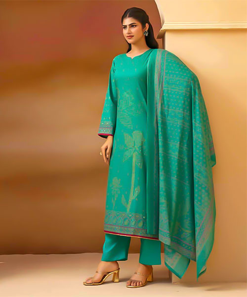 Green Cambric Cotton Casual Wear Salwar Kameez in northampton