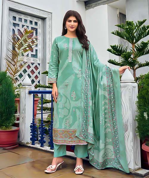 Cyan  Cotton Jam Satin Casual Wear Salwar Kameez in lichfield