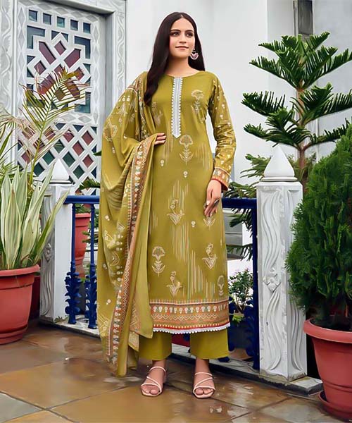 Green  Cotton Jam Satin Casual Wear Salwar Kameez in lichfield