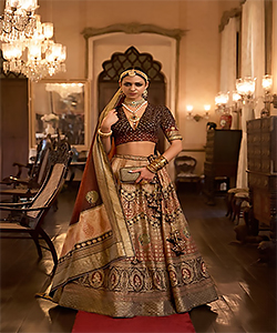 Multicolour SILK Partywear Lehenga