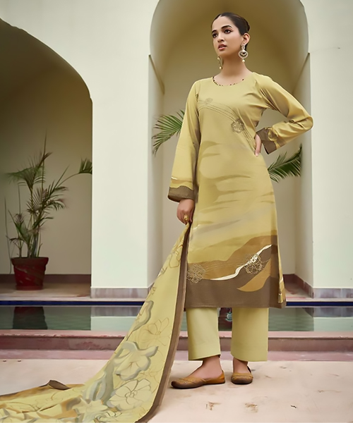 Yellow Silk Casual Suit