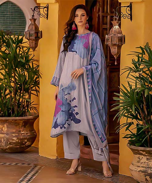 Purple Muslin Silk Casual Wear Salwar Kameez