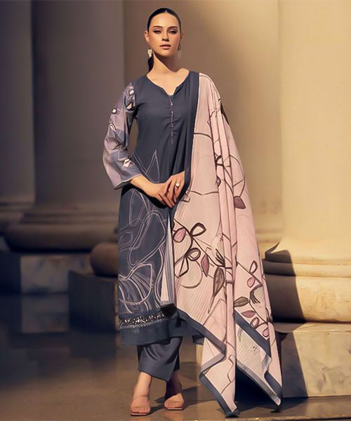 Blue Jam Cotton Casual Wear Salwar Kameez in bolton