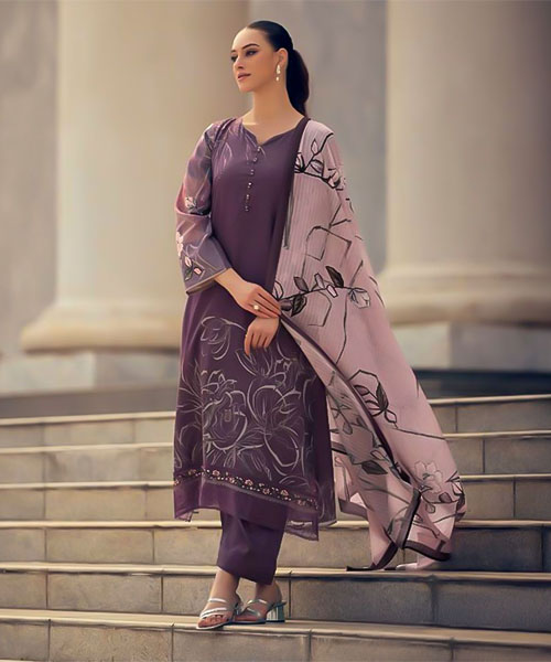 Violet Jam Cotton Casual Wear Salwar Kameez in bolton