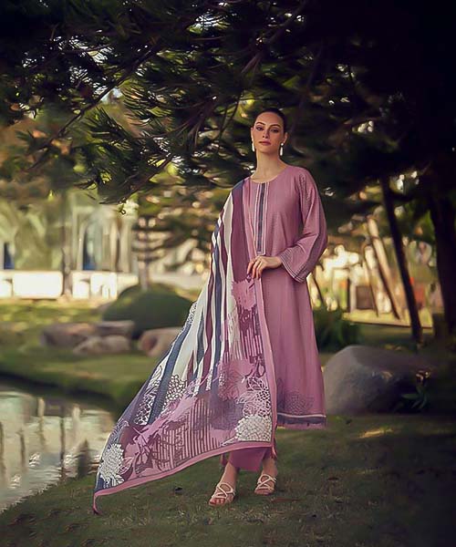 Purple Muslin Silk Casual Wear Salwar Kameez