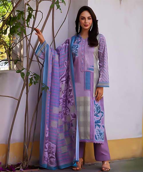 Purple  Jam Cotton Casual Wear Salwar Kameez
