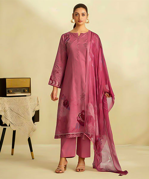 Pink Lawn Cotton Casual Wear Salwar Kameez in bulgaria