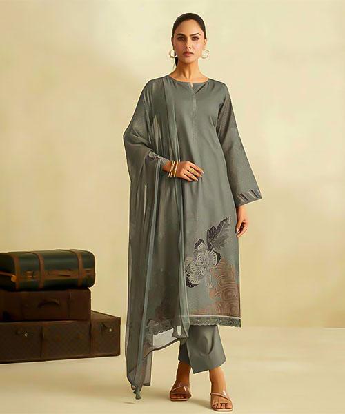 Grey Lawn Cotton Casual Wear Salwar Kameez in bulgaria