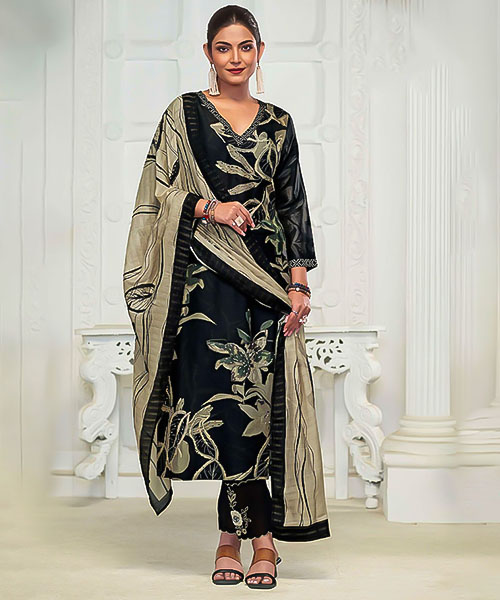 Black  Silk Designer Salwar Kameez