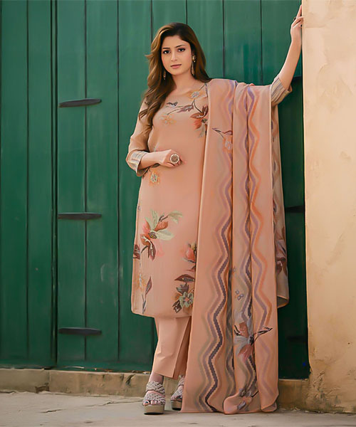 Pink  Shimmer Tissue Crush Party Wear Salwar Kameez