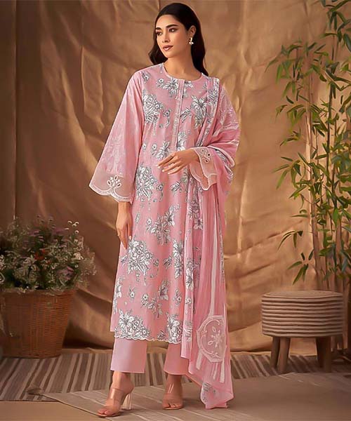 Salmon Lawn Cotton Party Wear Salwar Kameez in newport