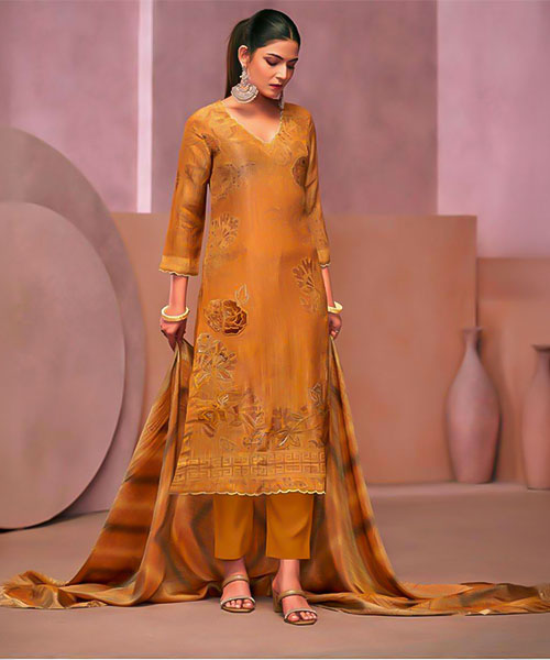 Orange  Simmer Tissue Crush Designer Salwar Kameez in australia