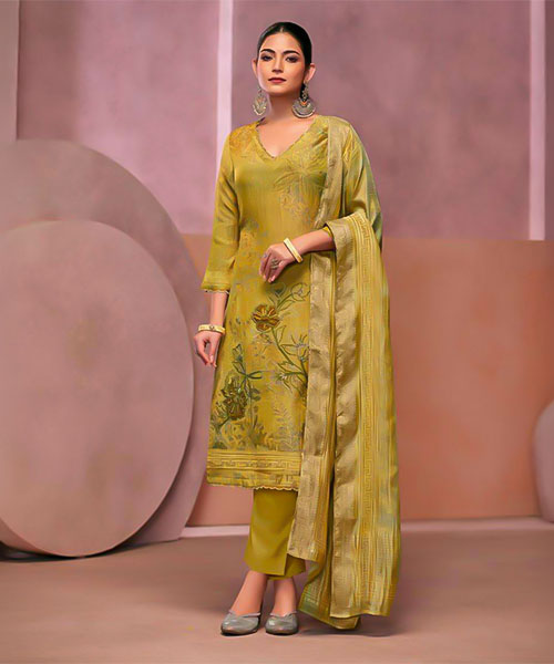 Green  Simmer Tissue Crush Designer Salwar Kameez in australia