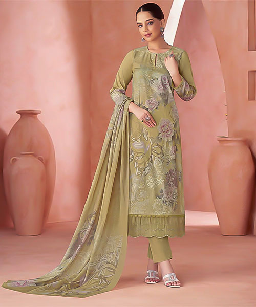 Green Cotton Lawn Party Wear Salwar Kameez in delhi