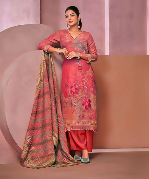 Red  Simmer Tissue Crush Designer Salwar Kameez in australia