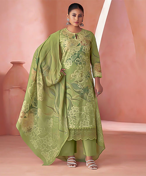 Green Cotton Lawn Party Wear Salwar Kameez in delhi