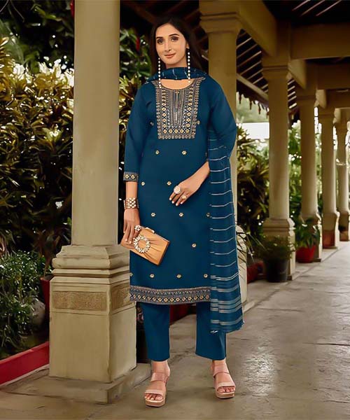 Blue  Vertican  Casual Wear Salwar Kameez in lichfield