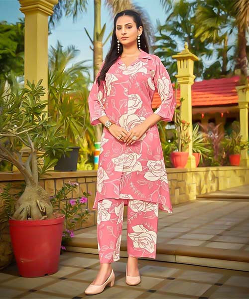 Pink  Rayon Casual Wear Kurti in switzerland