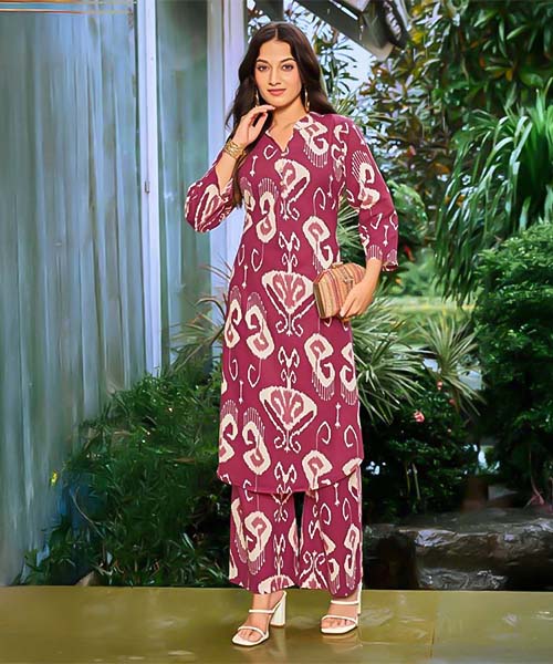 Brown Cotton Flex Printed Kurti