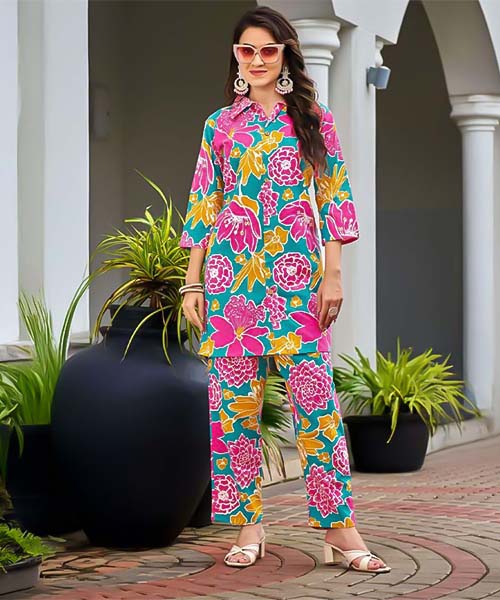 Pink Cotton Flex Printed Kurti in tucson