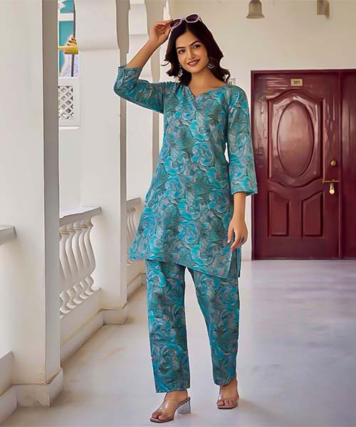Blue Cotton Casual Wear Kurti in bulgaria