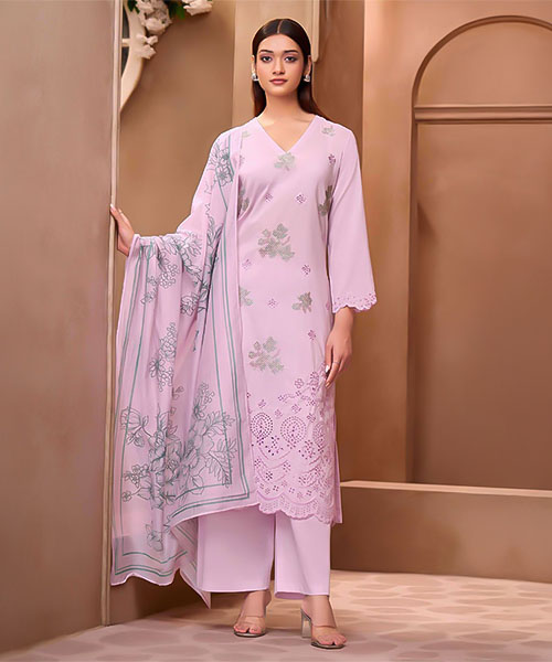 Purple  Cotton Lawn  Party Wear Salwar Kameez