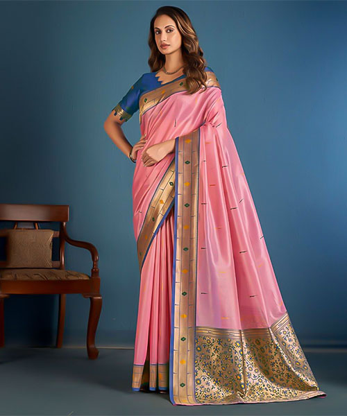 Pink  Tissue Casual Wear Saree in fresno