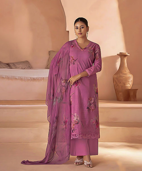 Pink Cotton Casual Wear Salwar Kameez